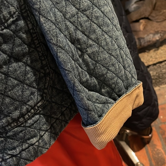 Sugar Ridge Creations Haik's denim quilted jacket with snowman appliqué size xl - Picture 5 of 8